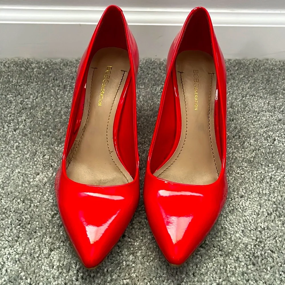 Red BCBGeneration Pointed Toe Heels - Picture 1 of 4
